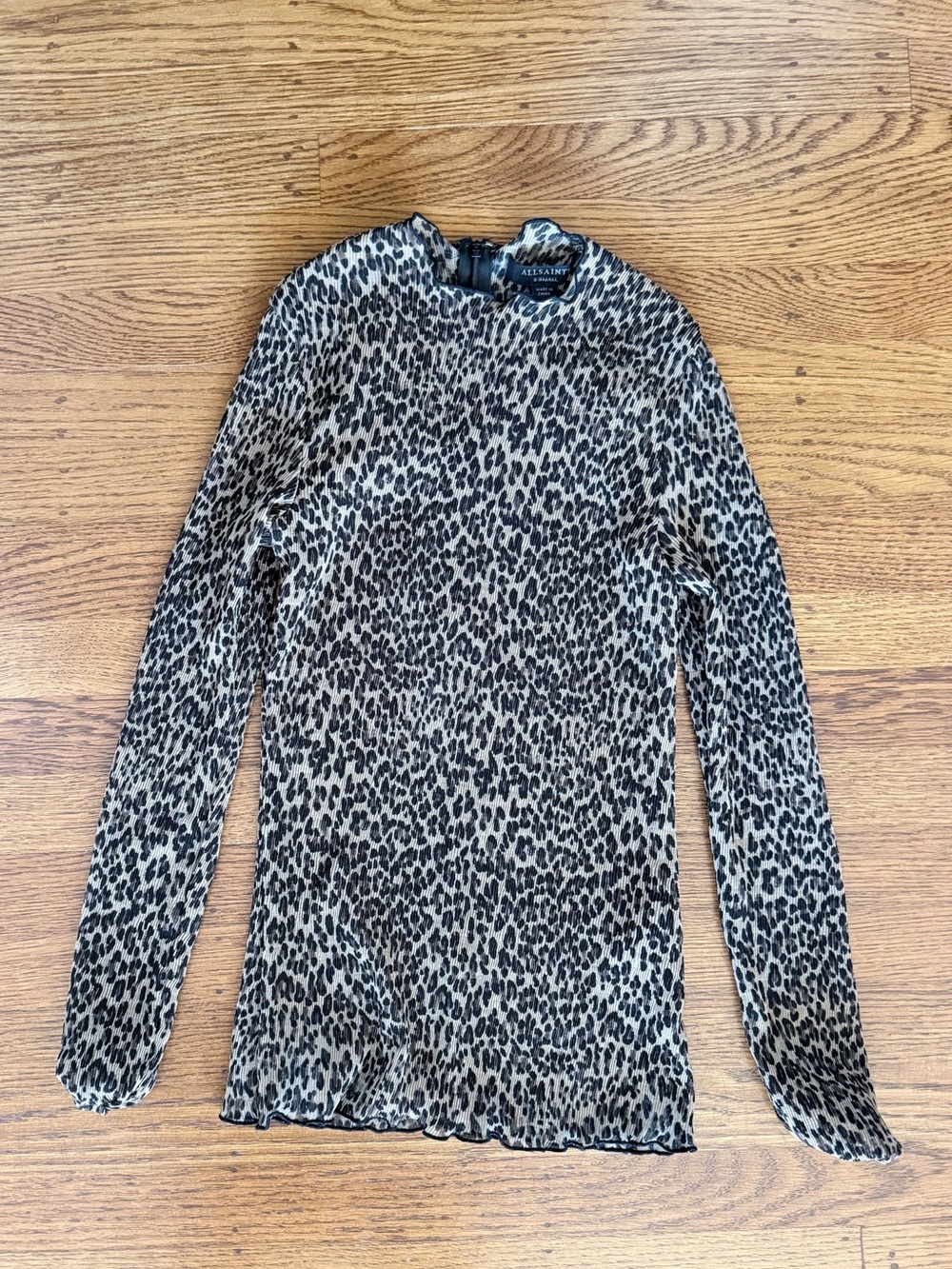 All saints long Sleeve Leopard Print Top